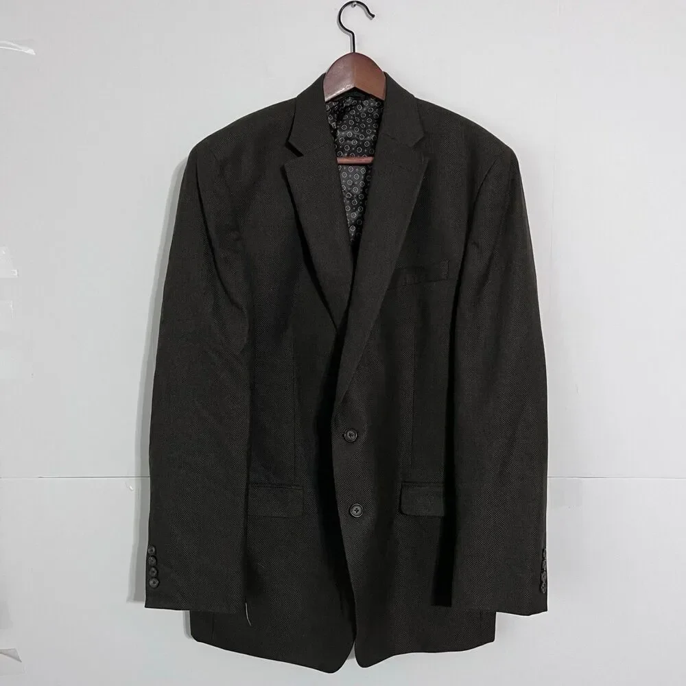 Lauren Ralph Lauren Mens Jacket Blazer Coat Size 44L Brown Rayon Blend